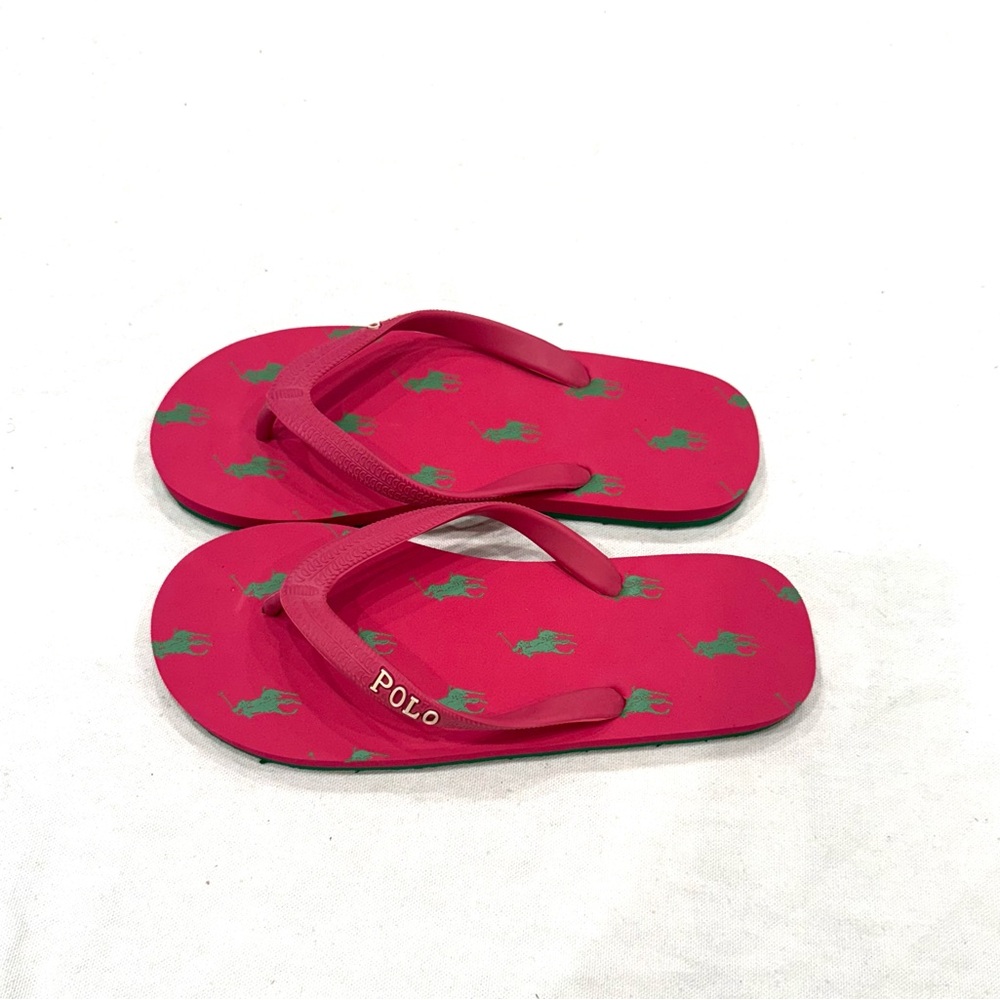 POLO RALPH LAUREN, CAMINO, JUNIOR SIZE 5= WOMEN'S 7, COLOR FUCHSIA/ GREEN